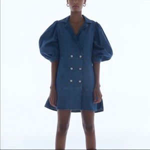 Nwt ZARa blogger double breasted dress denim